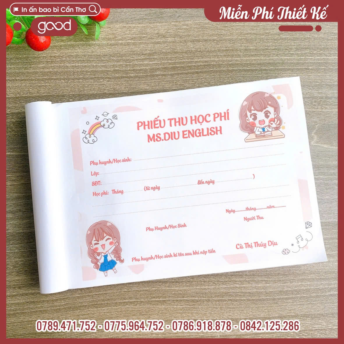 IN PHIẾU THU HỌC PHÍ